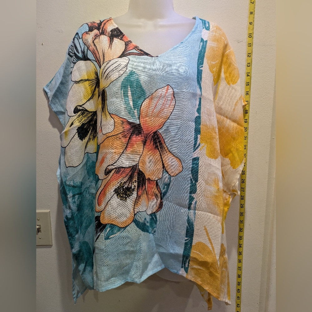 Chico's Multicolor Floral Tunic Top Size S/M